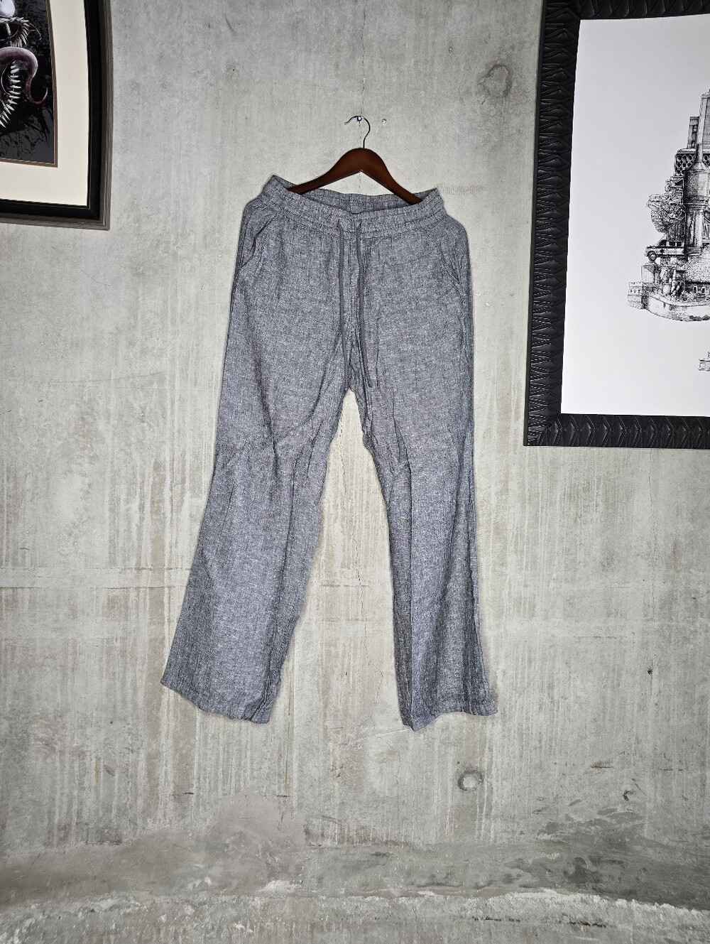 Soho Woman Size S Linen Grey Pants